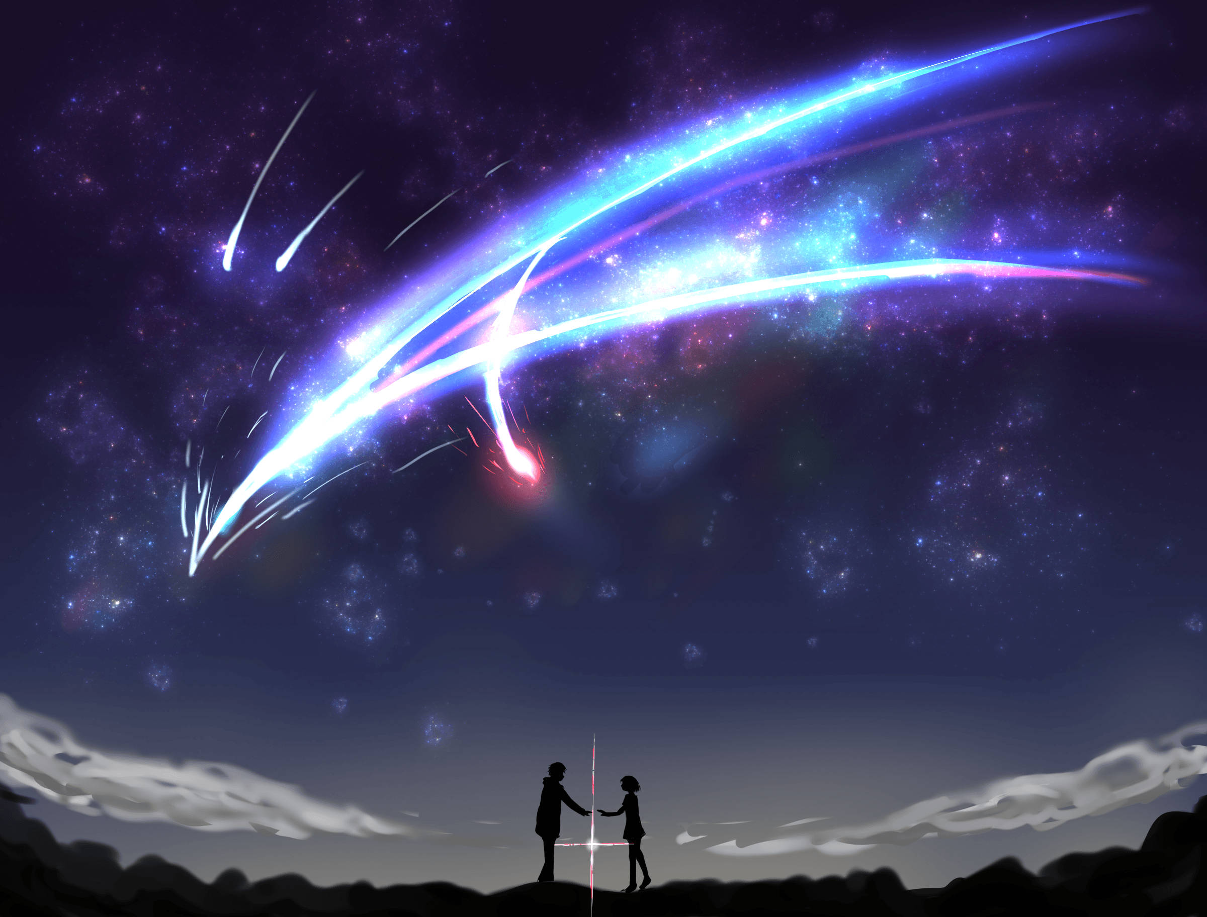 Paisaje Anime de Estrellas Fugaces Fondos de pantalla