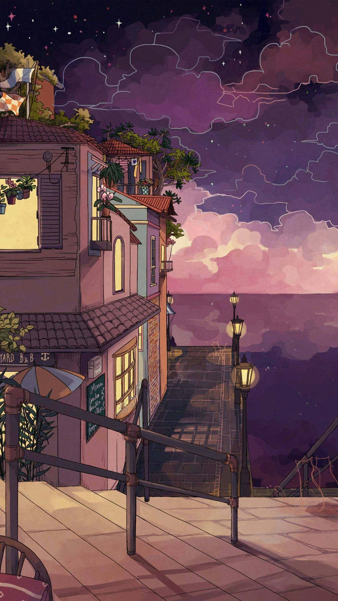 Paisaje Anime Estético Nocturno Fondos de pantalla