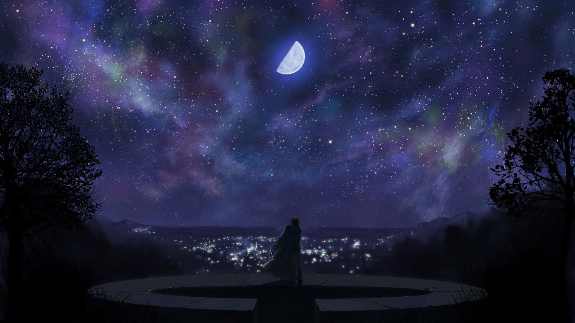 Paisaje de Anime Encantador con Cerezo en Flor Fondos de pantalla