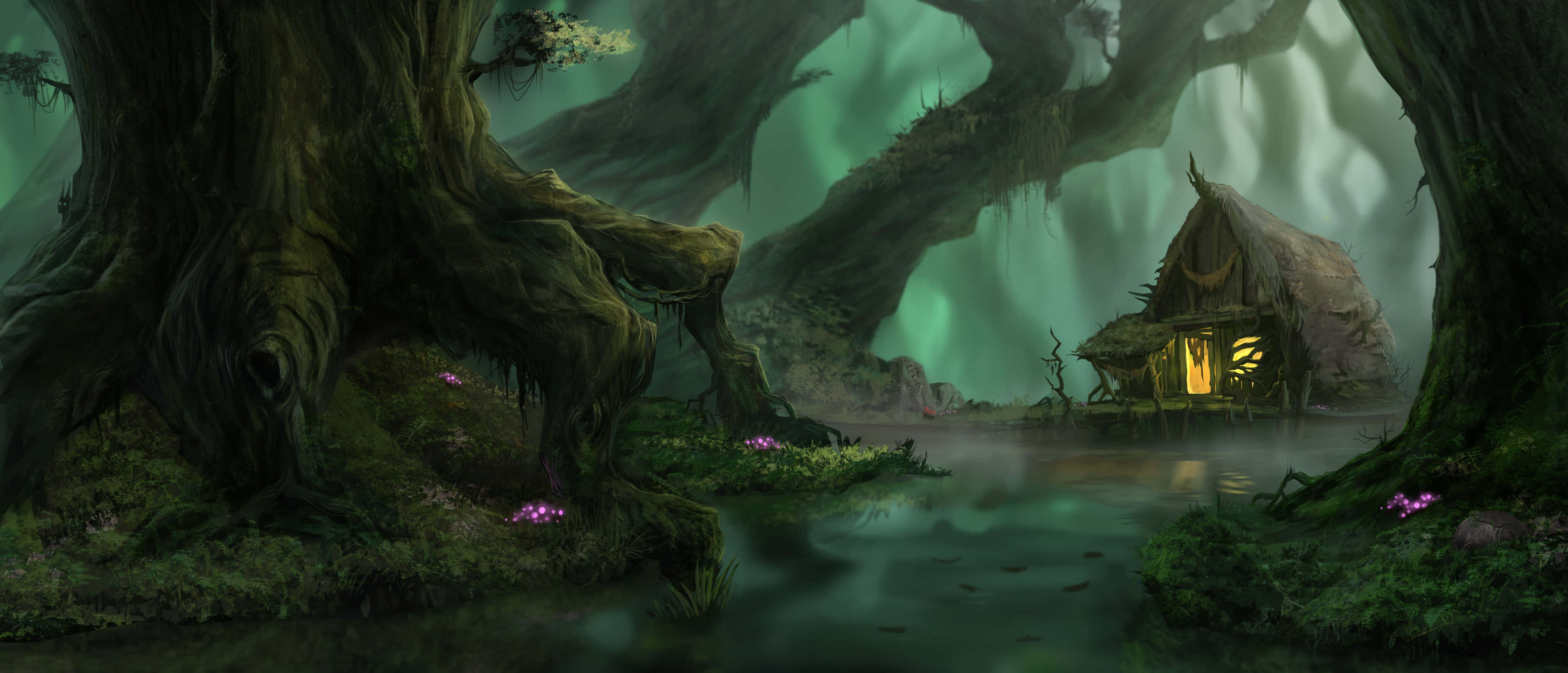 Paisaje de Bosque Mágico para Escritorio Fondos de pantalla