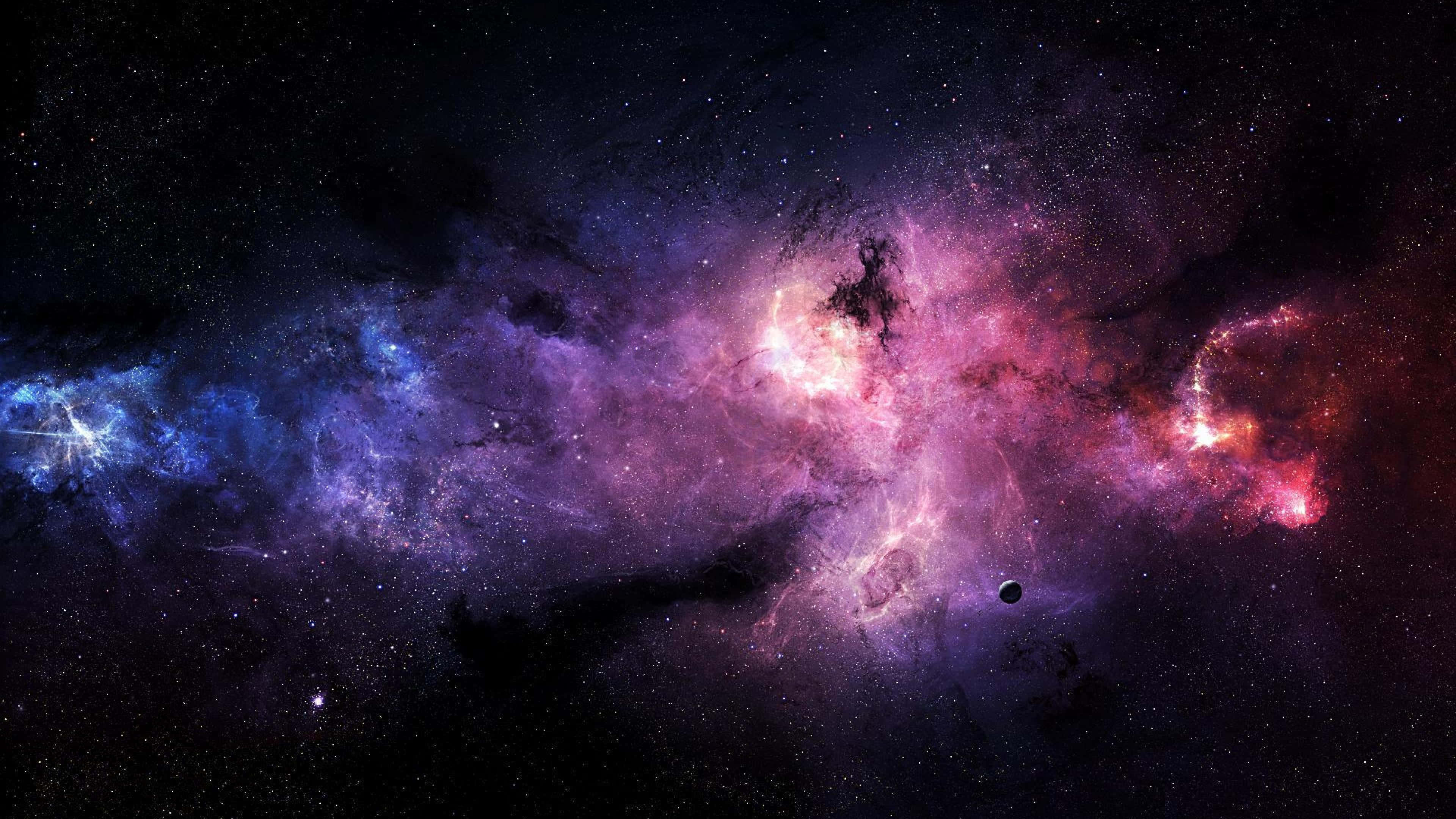 Paisaje extraterrestre de un hermoso fondo espacial en 4K. Fondos de pantalla