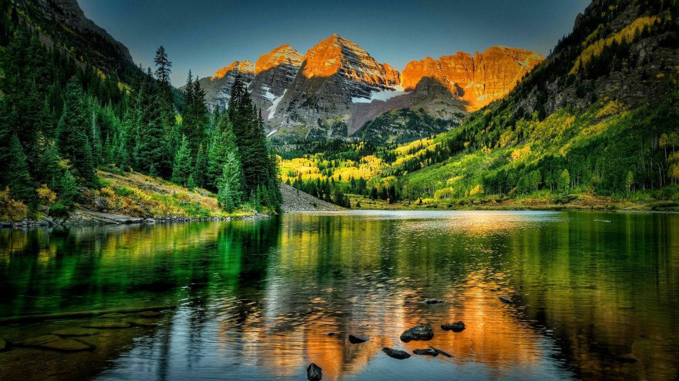 Paisaje Majestuoso del Lago Maroon Bells Fondos de pantalla
