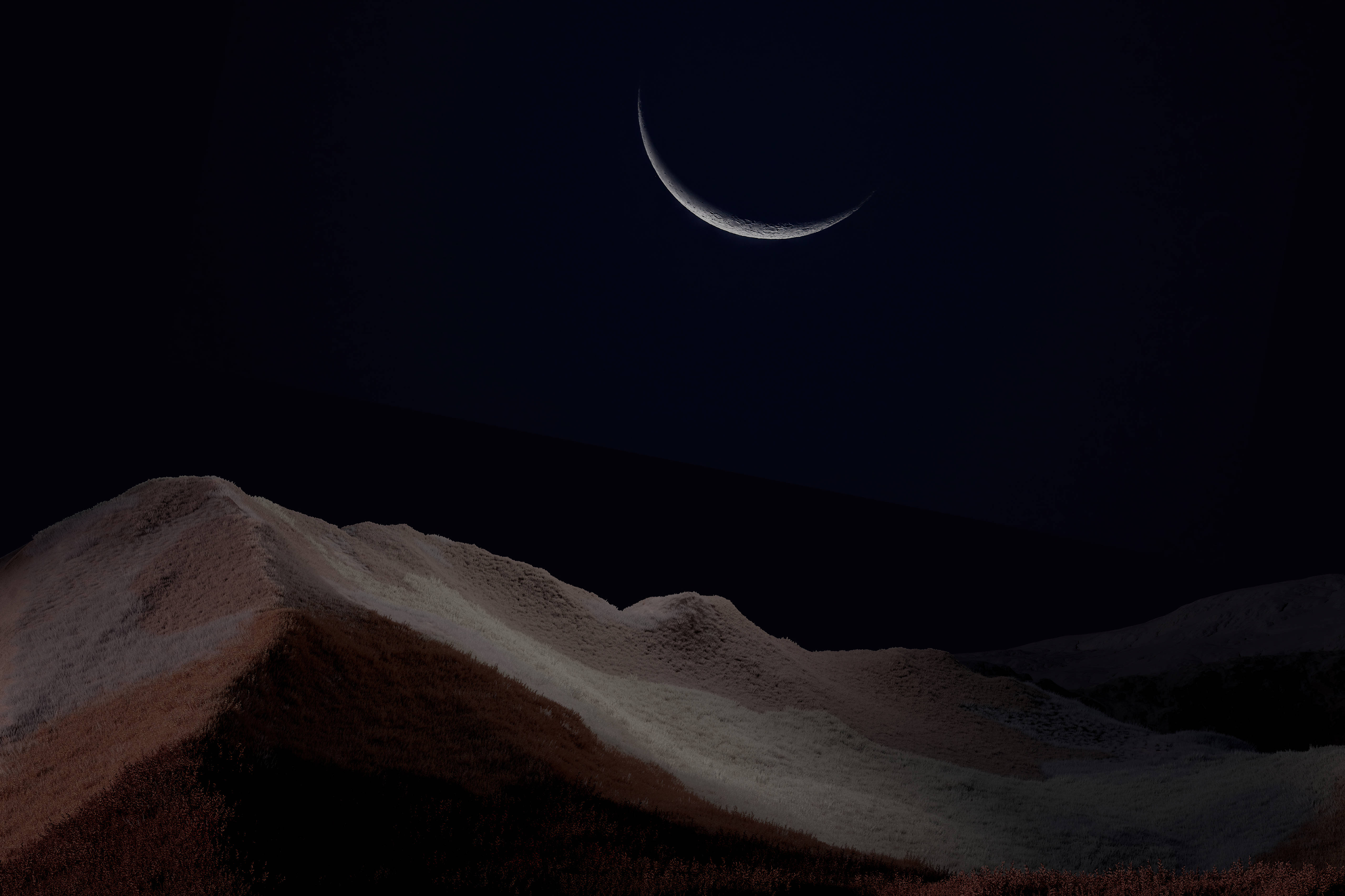 Paisaje Nocturno de Luna Estética Fondos de pantalla