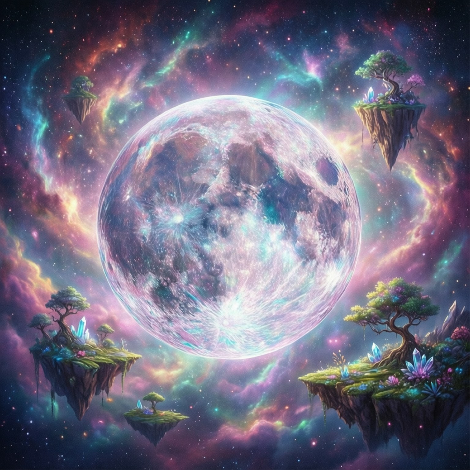 Paisaje Onírico de Luna de Cristal Fondos de pantalla