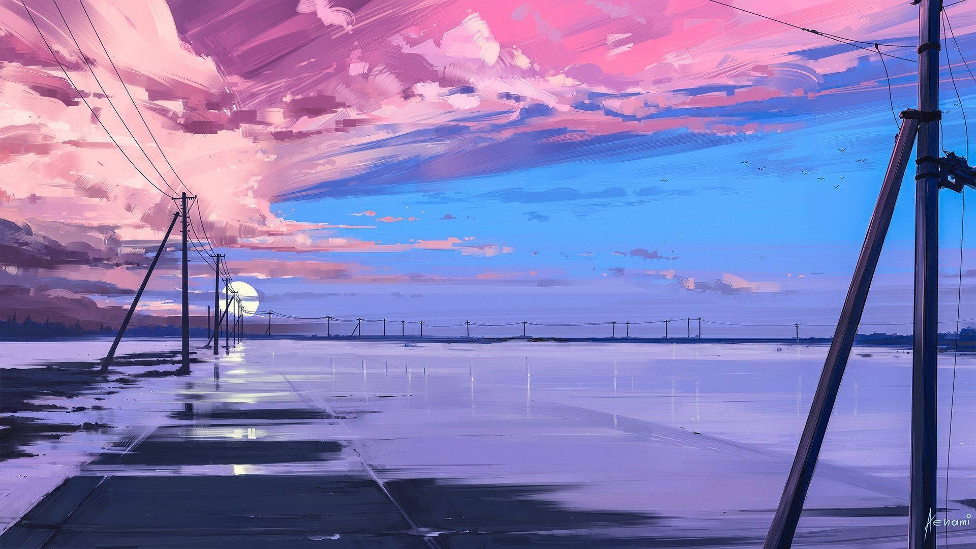 Paisaje Pastel de Arte Estético Fondos de pantalla