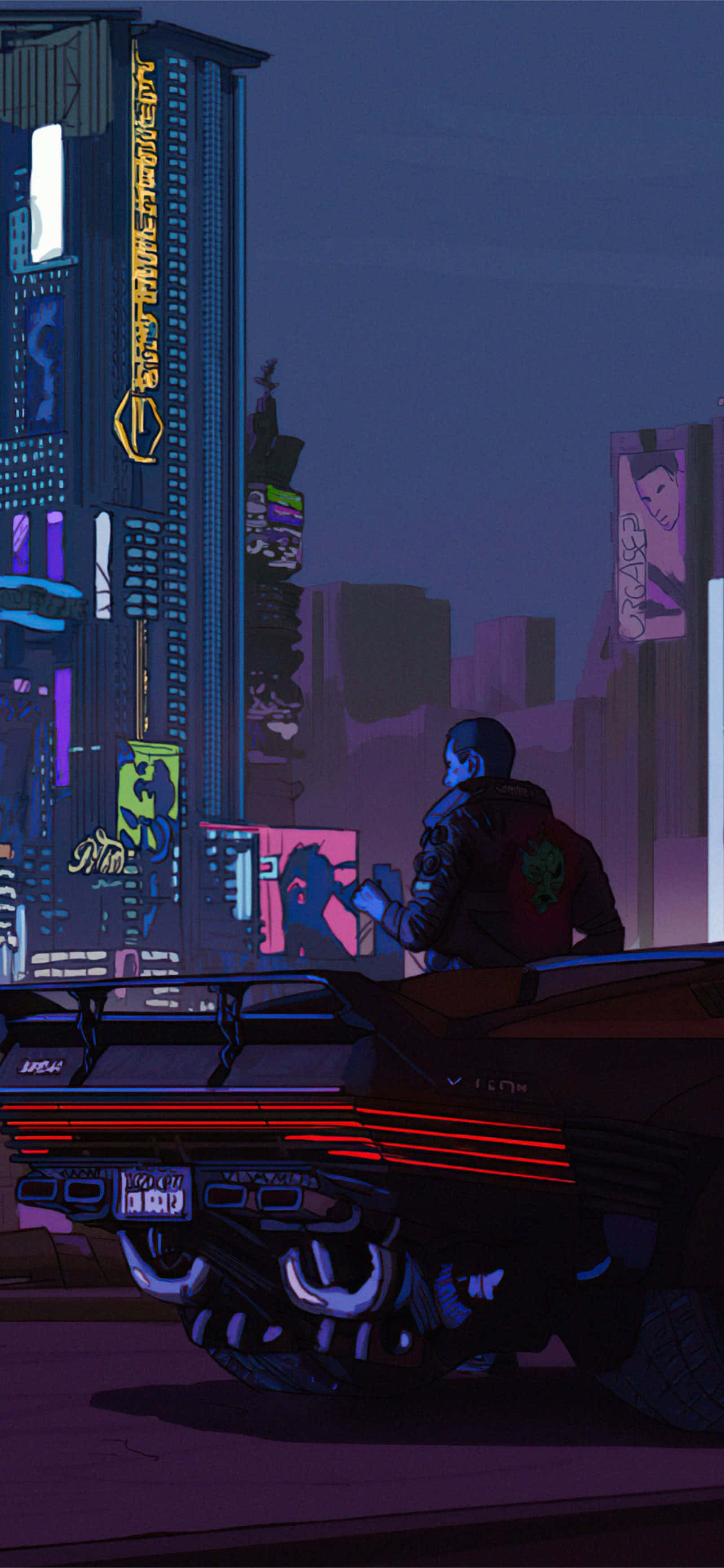 Paisaje Urbano Ciberpunk Futurista en Brillo Neón Fondos de pantalla