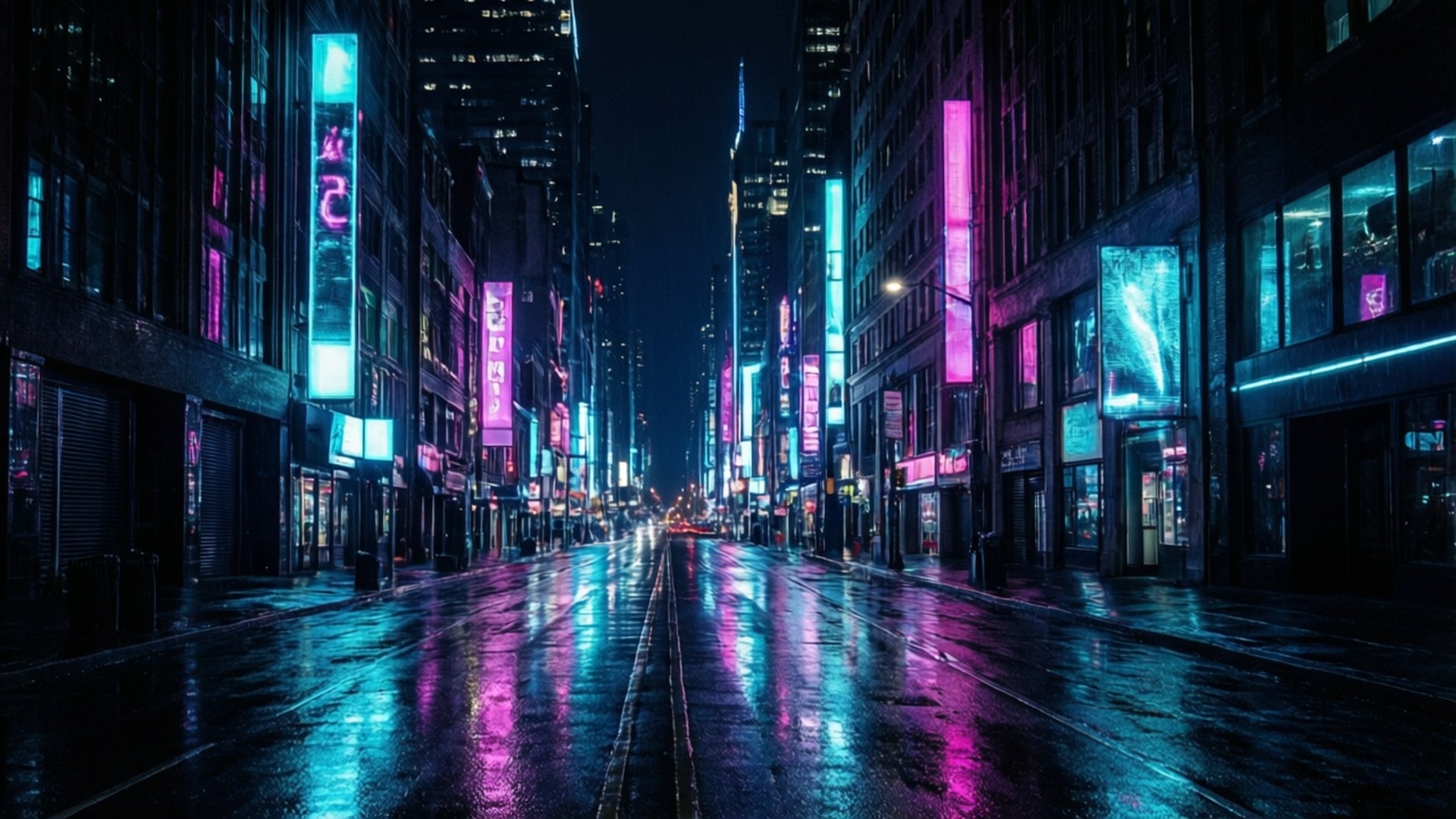 Paisaje Urbano Neón OLED Fondos de pantalla