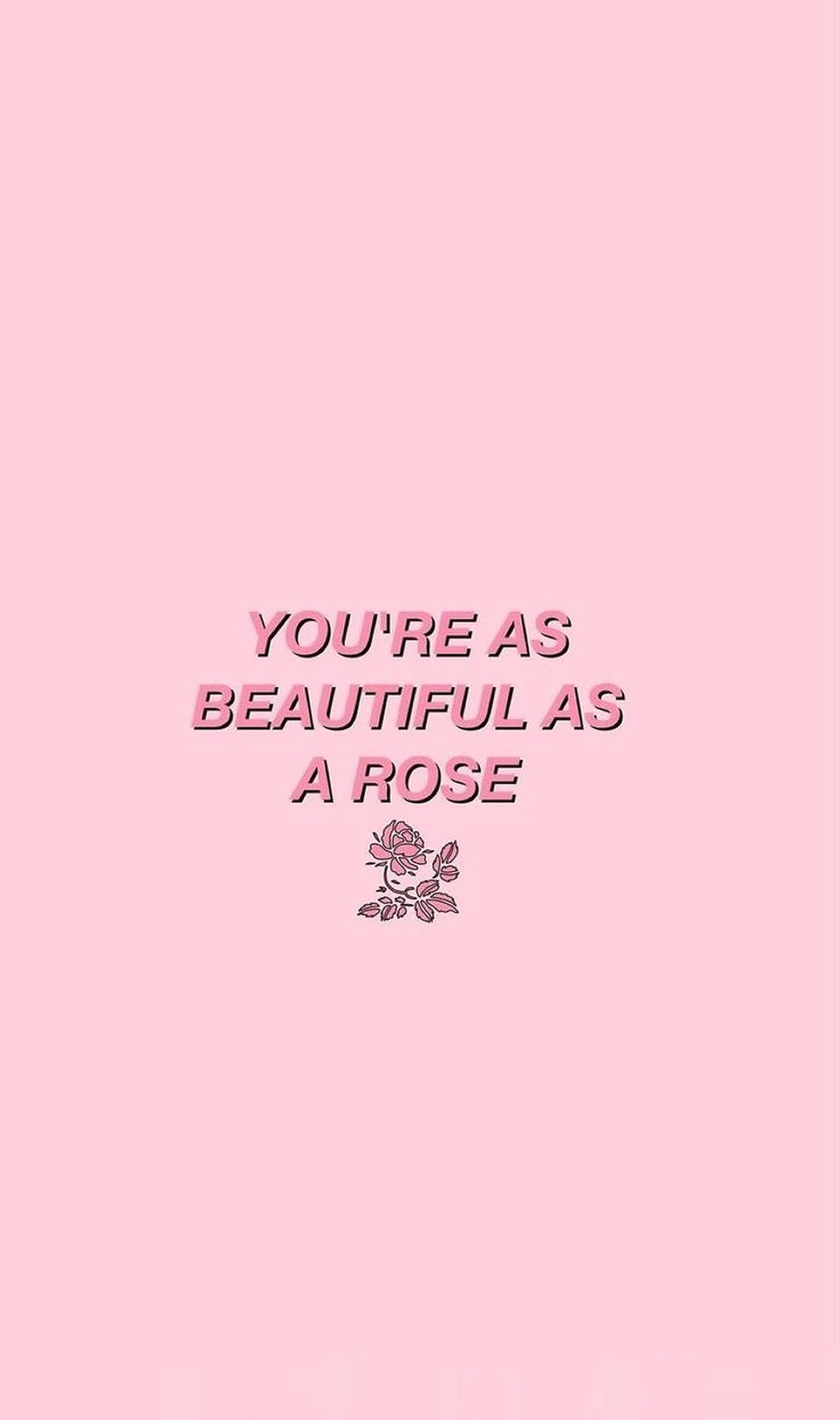 Fondo de pantalla estético de palabras de rosa rosa
