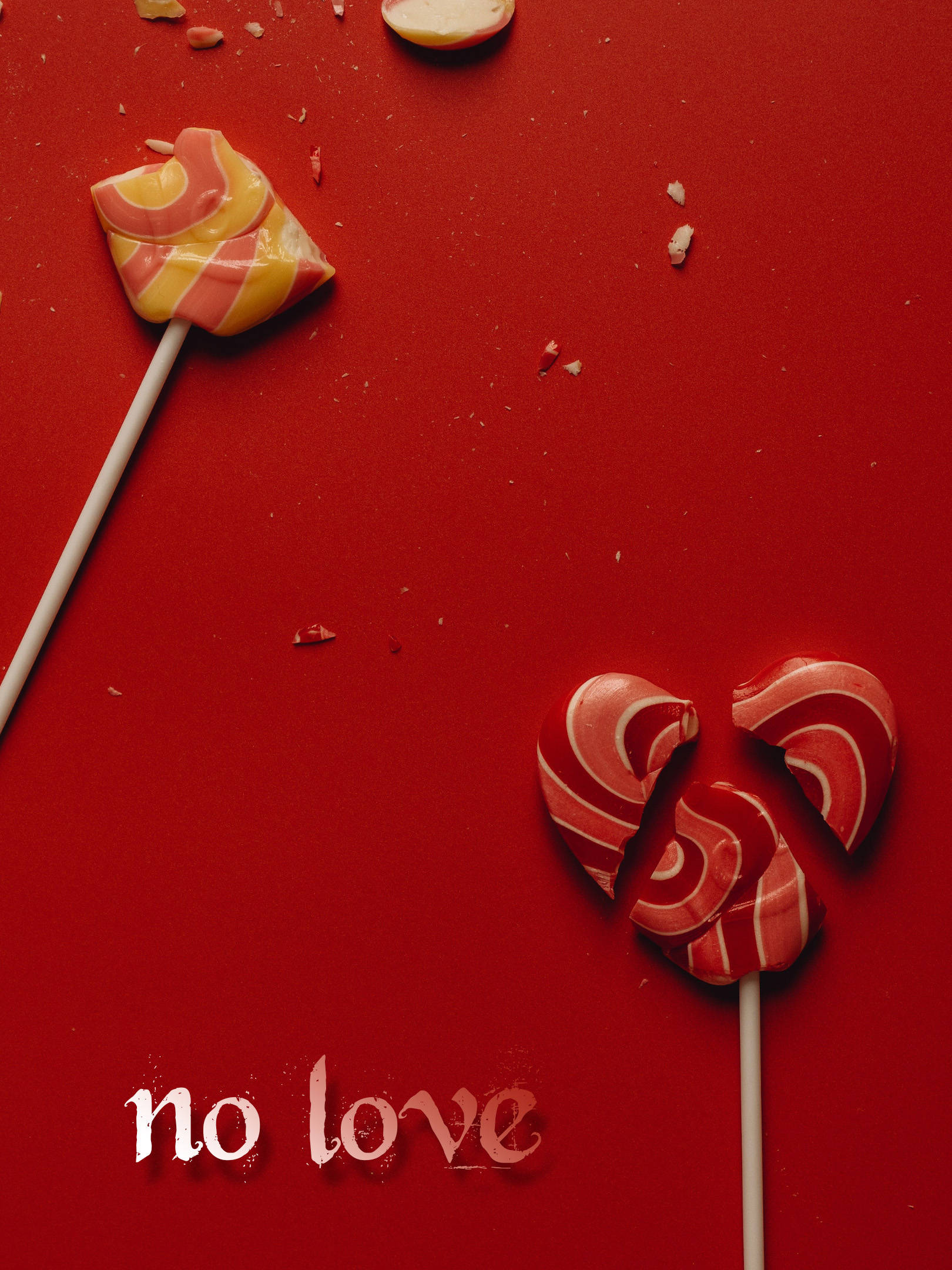 Paletas en forma de corazón sin amor Fondos de pantalla