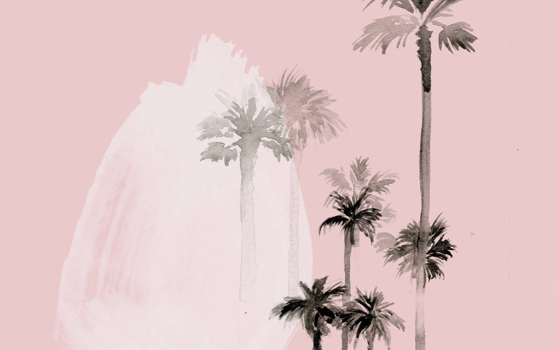 Palmeras de California pintadas estética Mac Fondos de pantalla