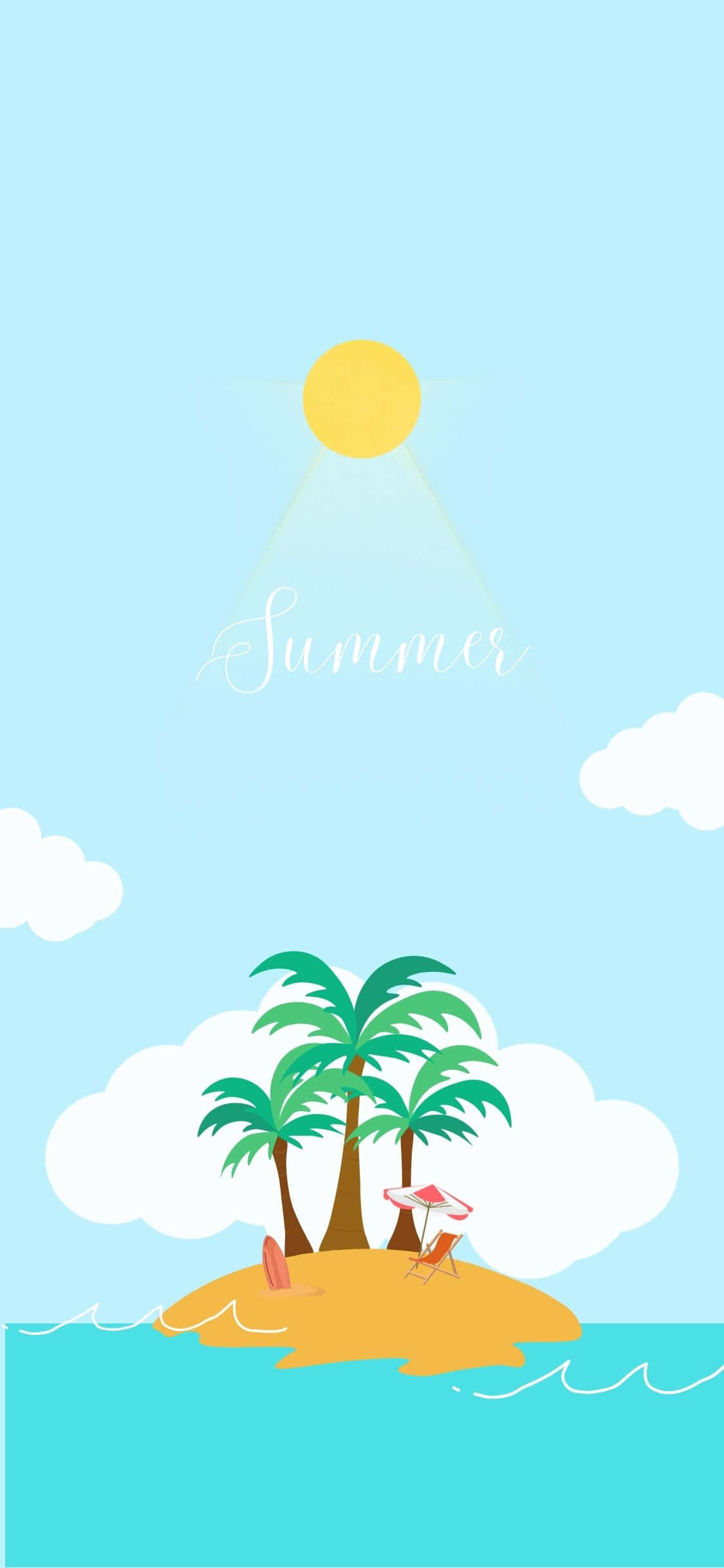 Palmeras Sobre Isla Fondo de Verano iPhone X Fondos de pantalla
