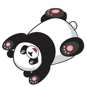 Panda de dibujos animados acostado Fondos de pantalla