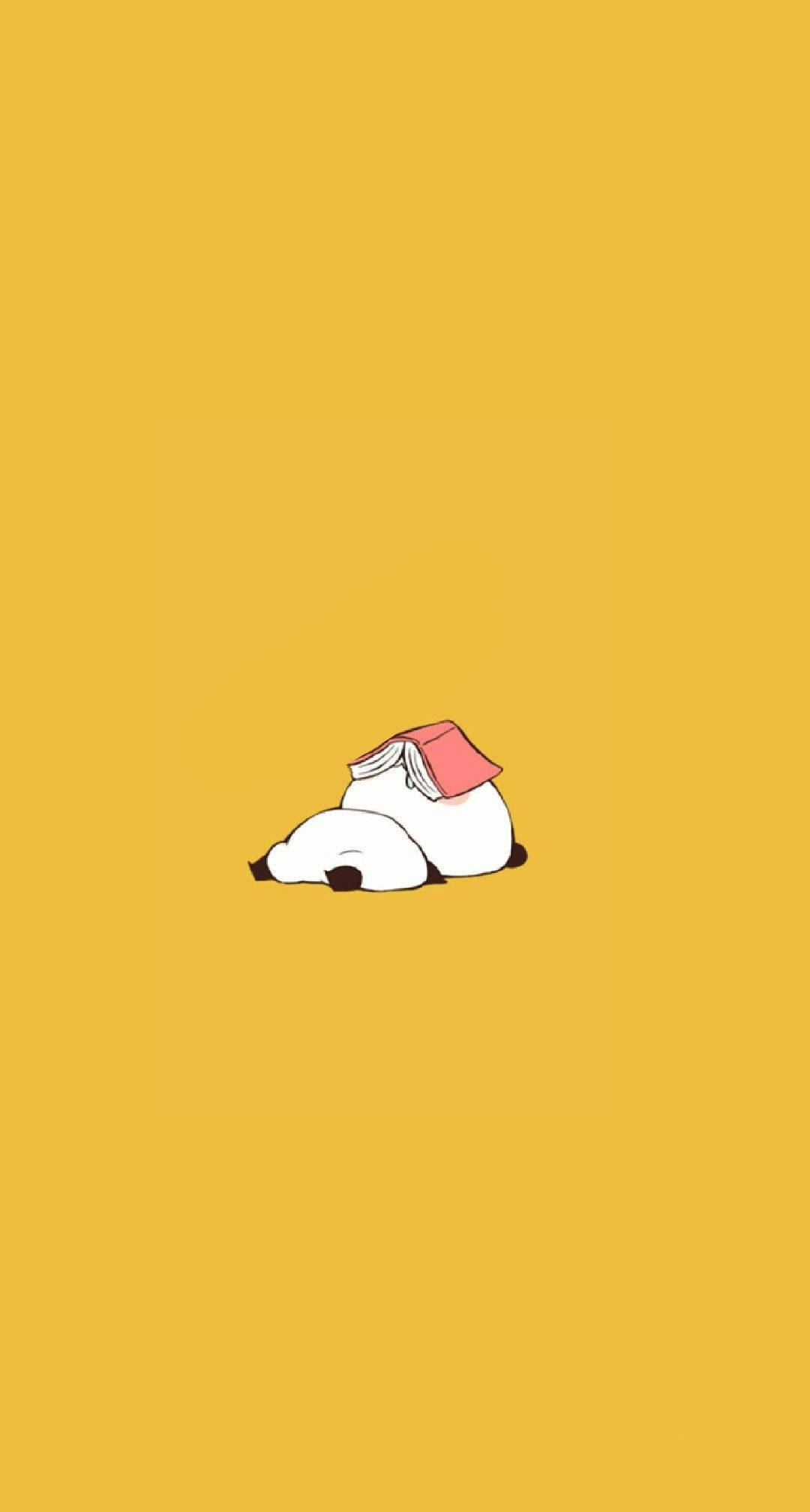 Panda estético con libro en la cara Fondos de pantalla