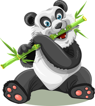 Panda Feliz Comiendo Bambú Fondos de pantalla