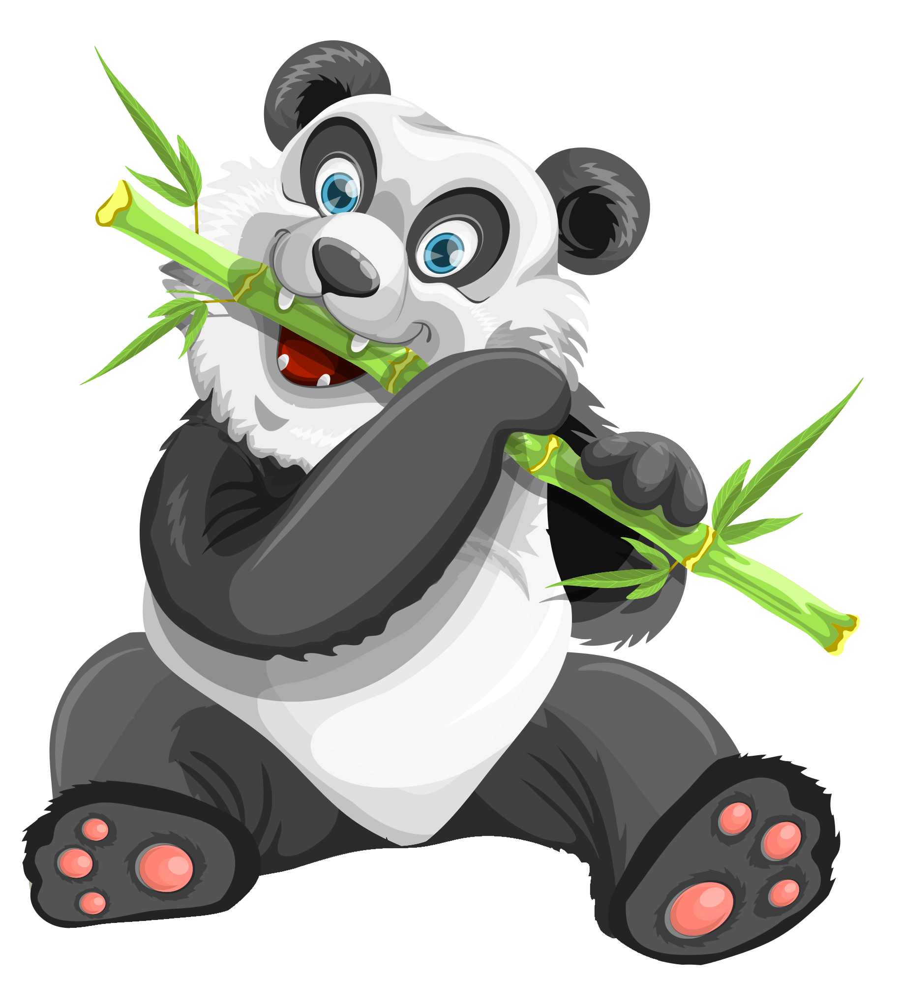 Panda Feliz Comiendo Bambú Fondos de pantalla