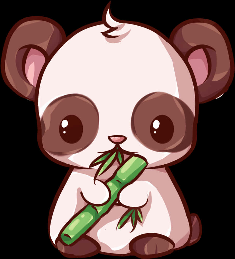 Panda Kawaii Lindo con Bambú Fondos de pantalla