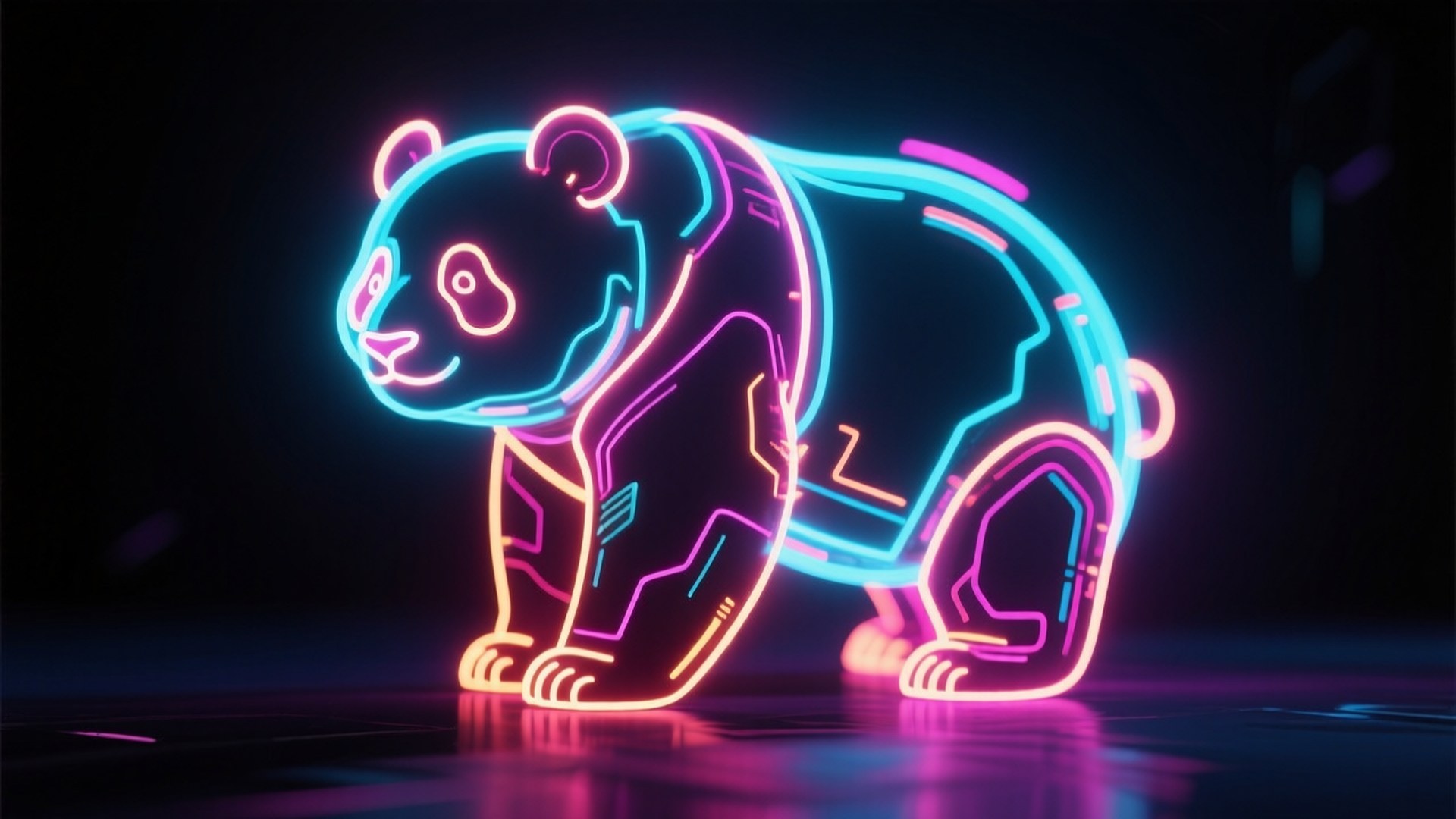 Panda Neón Ciberpunk Fondos de pantalla