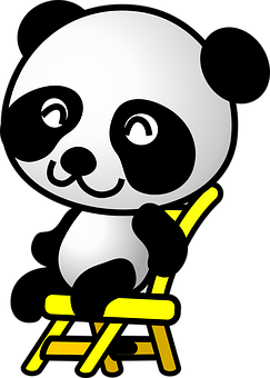 Panda Pensando en Silla Amarilla Fondos de pantalla