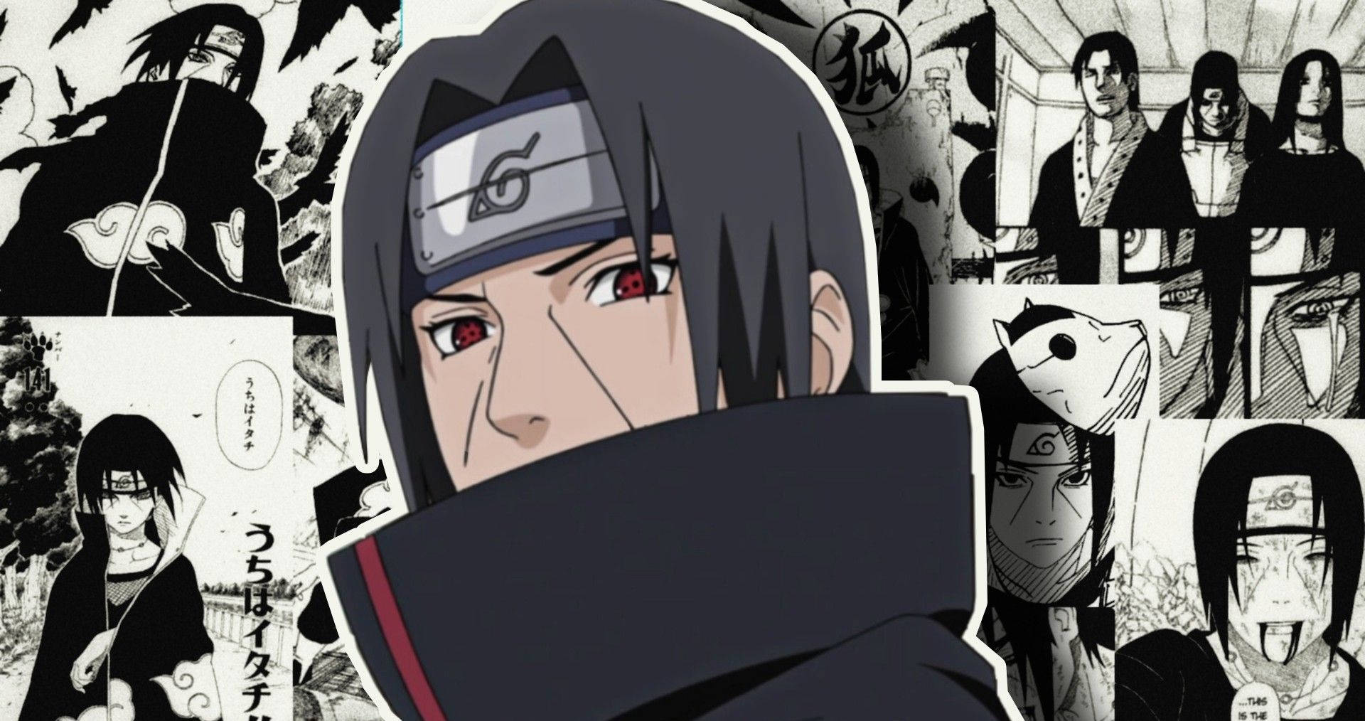 Panel de manga de Uchiha Itachi de Akatsuki Fondos de pantalla