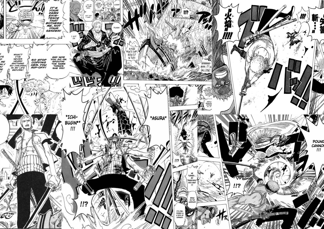 Panel de manga del espadachín Roronoa Zoro Fondos de pantalla