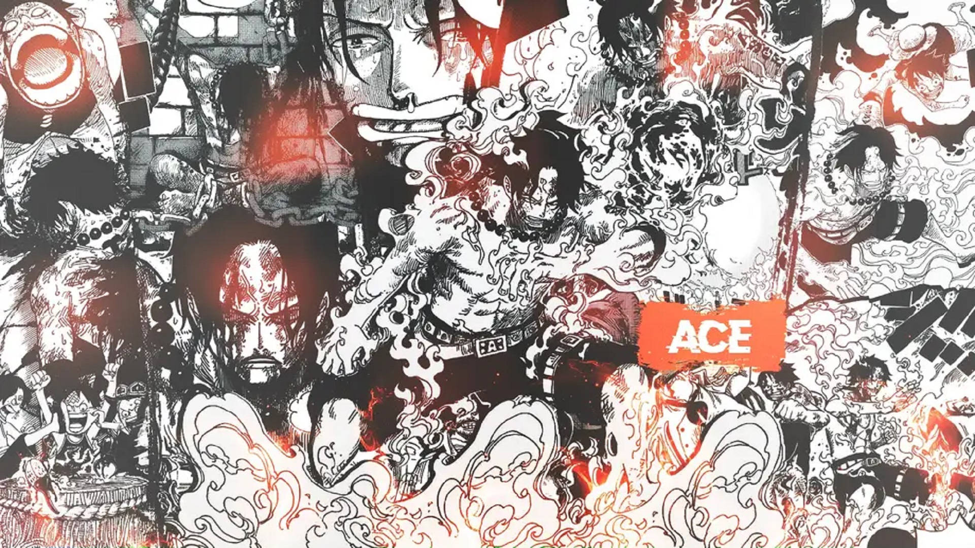 Panel de manga de Ace y Luffy Fondos de pantalla