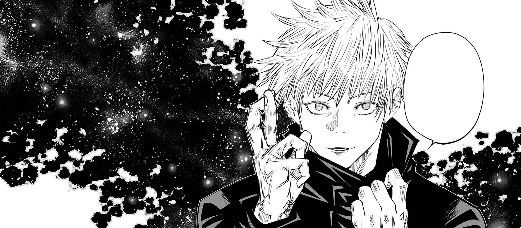 Panel de manga en blanco y negro de Gojo Satoru Fondos de pantalla