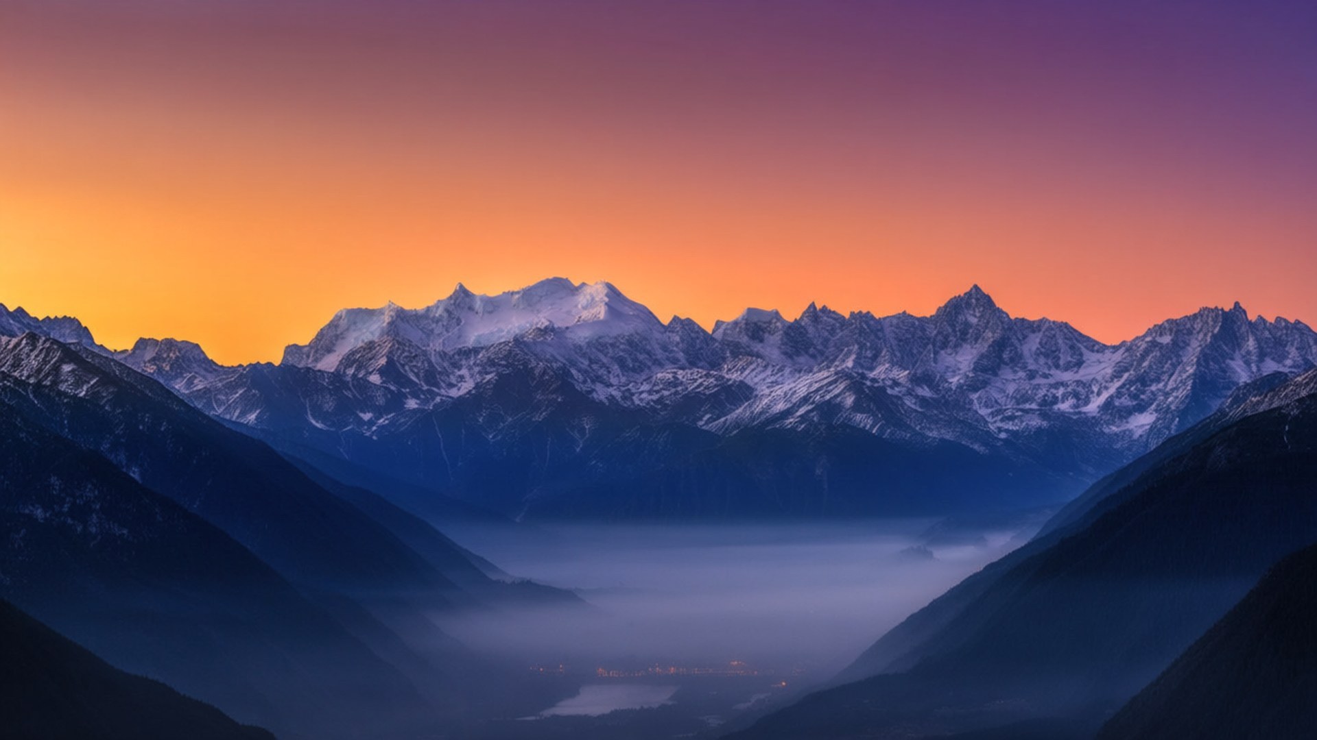 Panorama de Amanecer en la Montaña Fondos de pantalla