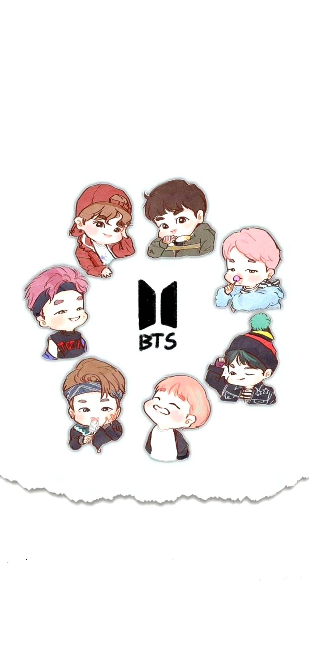 Pantalla de Bloqueo Chibi de BTS Fondos de pantalla