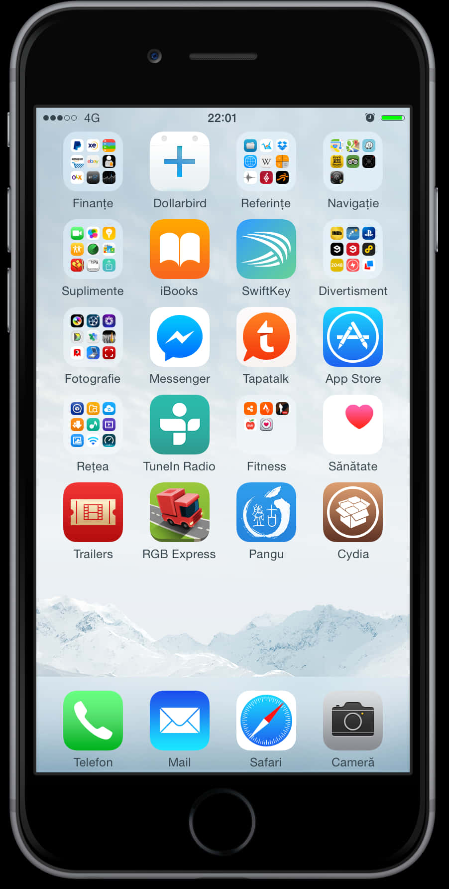 Pantalla de inicio de iPhone con aplicaciones Fondos de pantalla