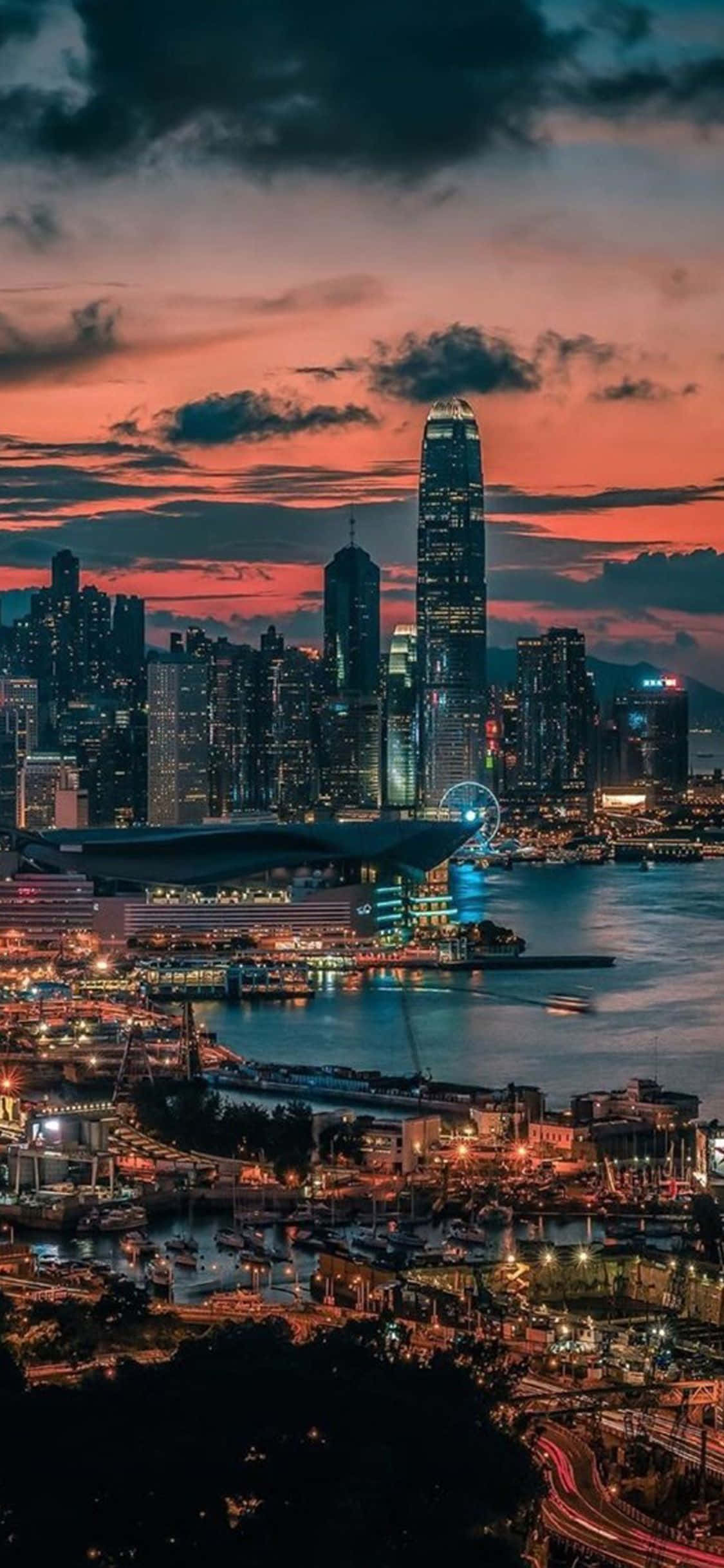 Pantalla de iPhone de la ciudad de Hong Kong Fondos de pantalla