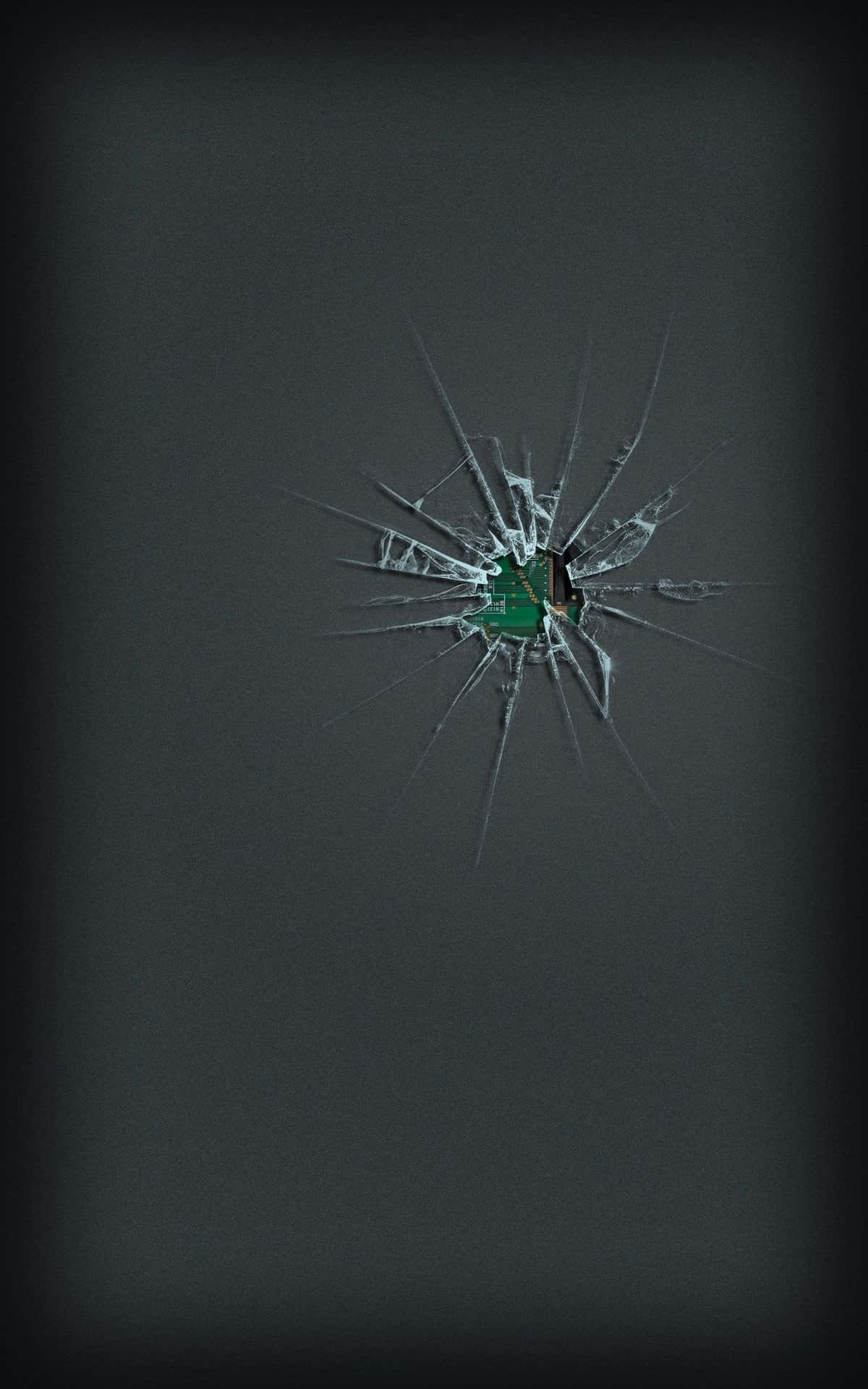 Pantalla Rota de iPhone con Agujero que Muestra el Interior Fondos de pantalla
