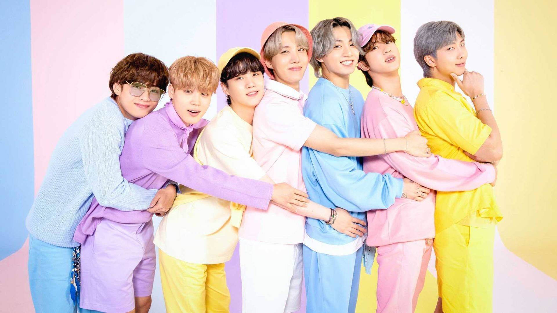 Papel tapiz de escritorio de BTS en cadena de abrazos Fondos de pantalla