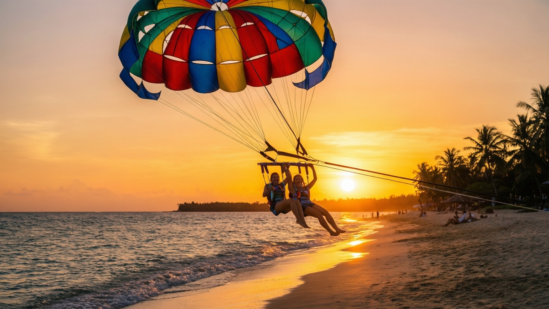 Parasailing al atardecer Fondos de pantalla