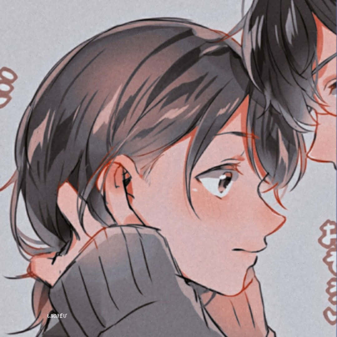Pareja de anime de cabello oscuro para foto de perfil Fondos de pantalla
