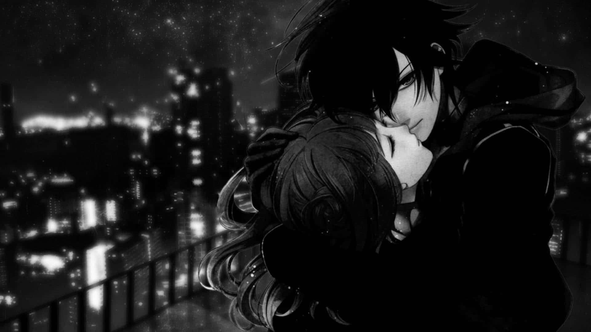 Pareja de anime con estética oscura Fondos de pantalla