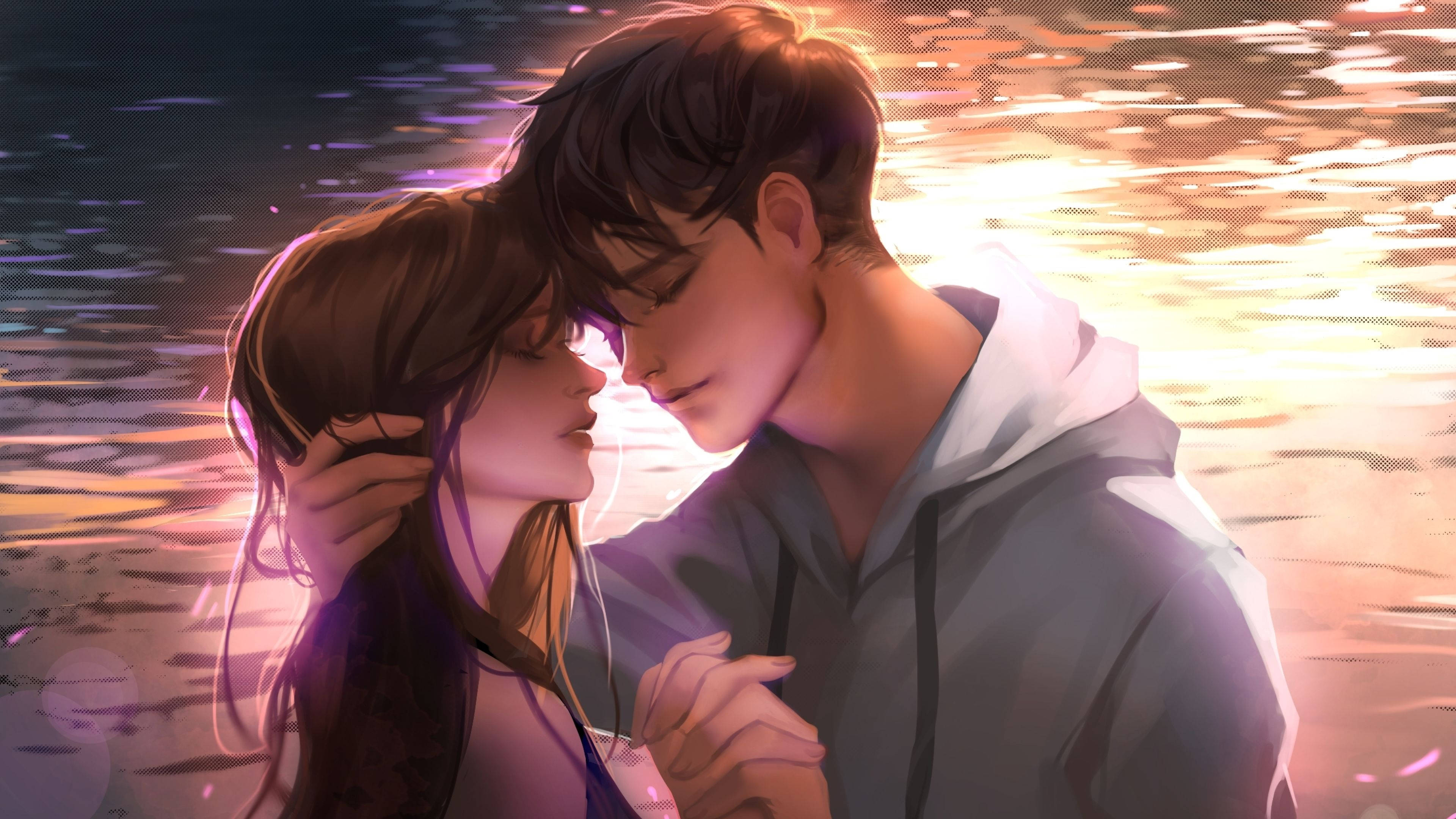 Pareja de anime abrazándose adultos Fondos de pantalla