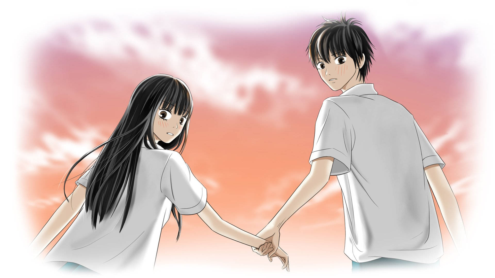 Pareja de anime: un momento de amor capturado de Kimi ni Todoke Fondos de pantalla