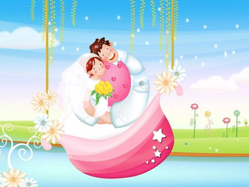 Pareja de dibujos animados enamorada Fondos de pantalla