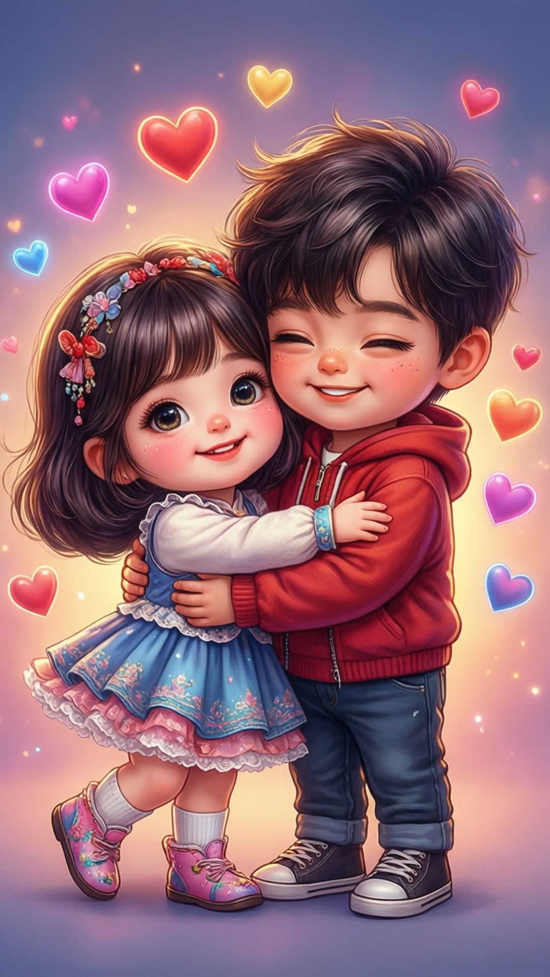 Pareja de dibujos animados abrazándose Fondos de pantalla