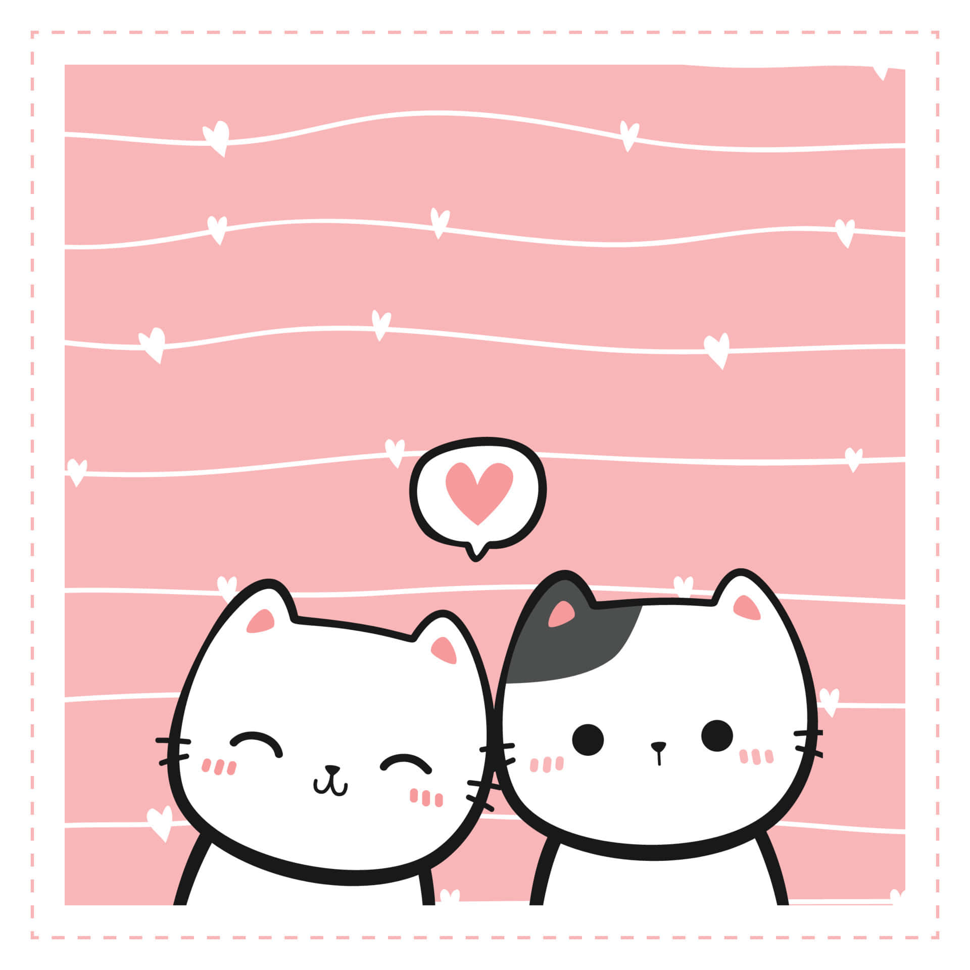 Pareja de Gatos Sonrojados Fondos de pantalla