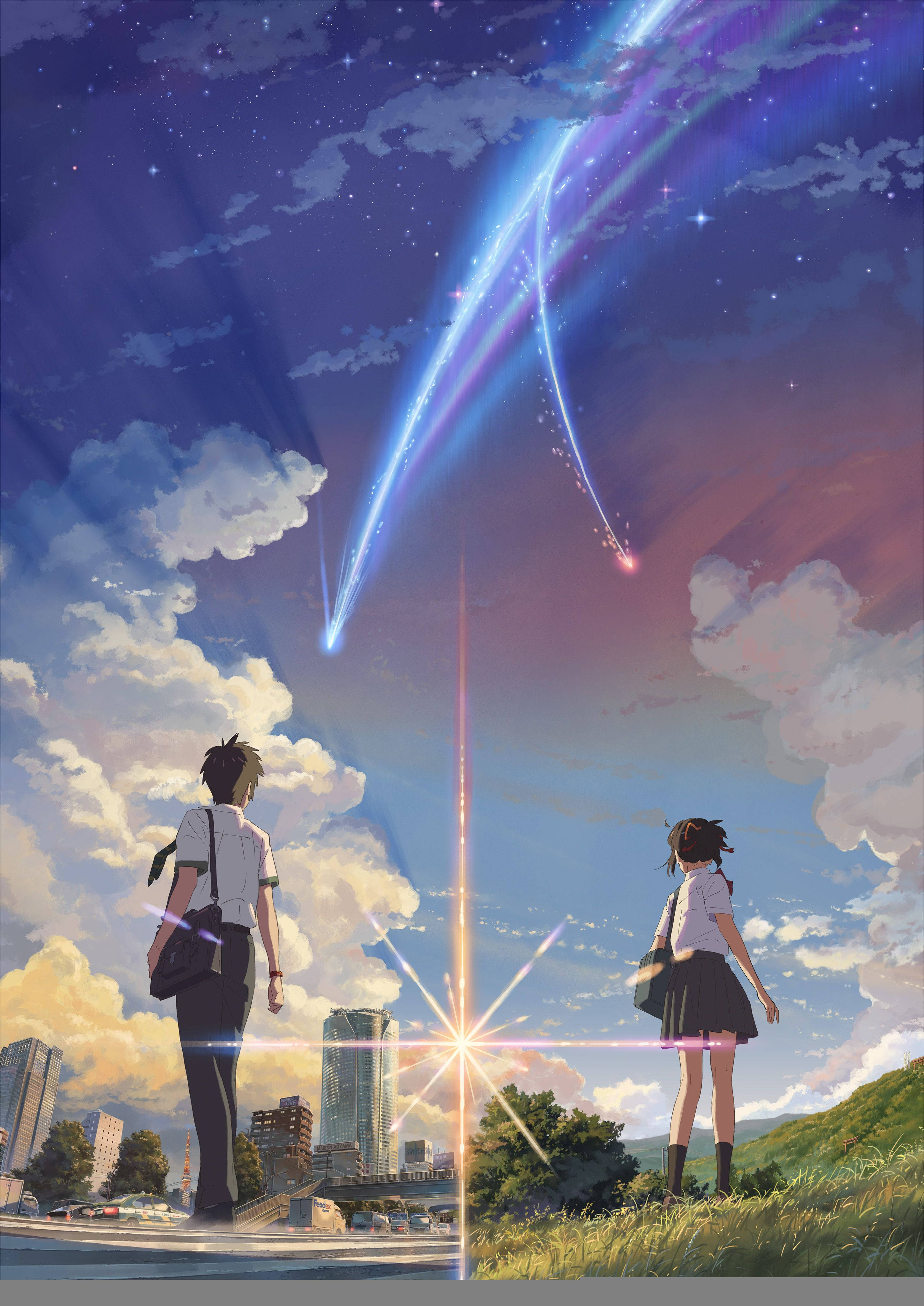 Pareja de Kimi No Na Wa con Cometa Fondos de pantalla