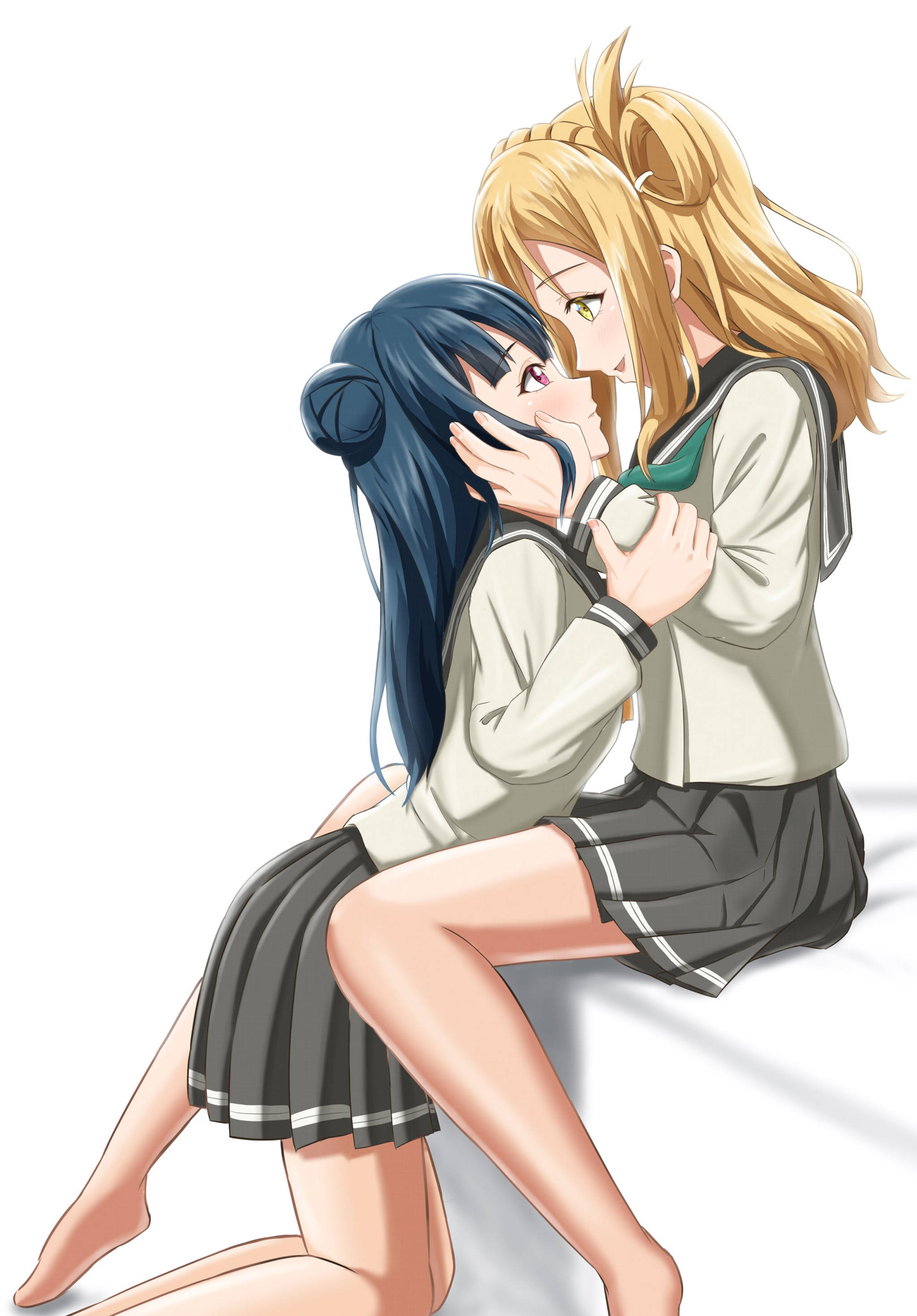 Pareja de lesbianas anime amorosa Fondos de pantalla
