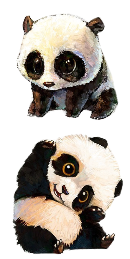 Pareja de pandas animados adorables Fondos de pantalla