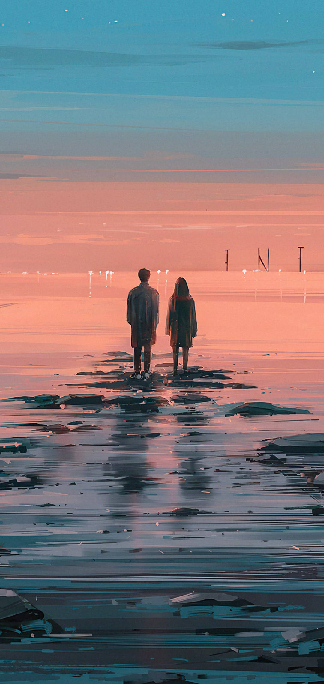 Pareja estética de Tumblr en el mar Fondos de pantalla