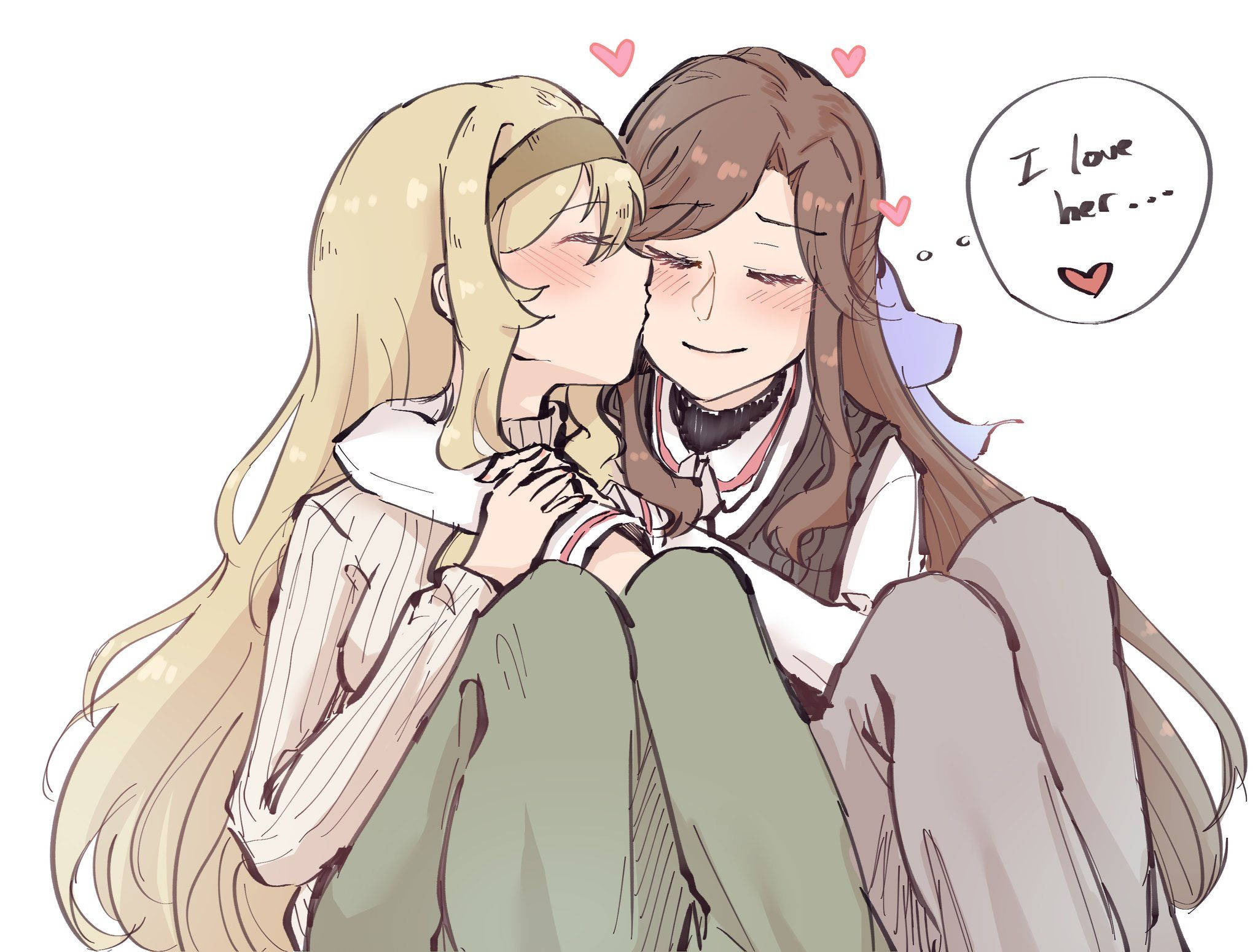 Pareja lésbica anime dulce Fondos de pantalla