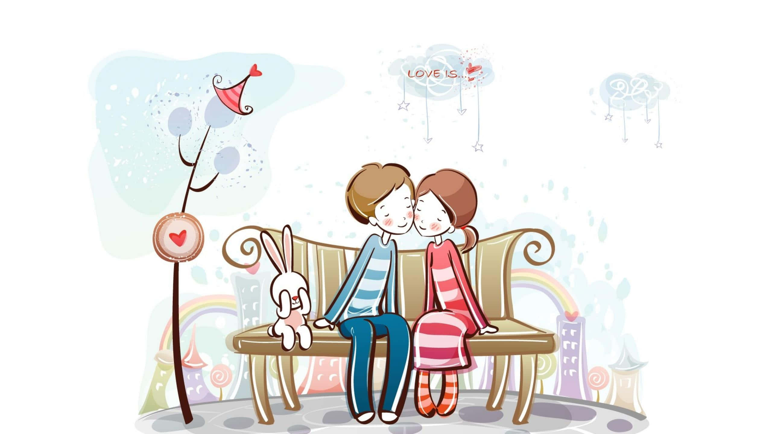 Pareja Linda Dibujo de Relación Fondos de pantalla