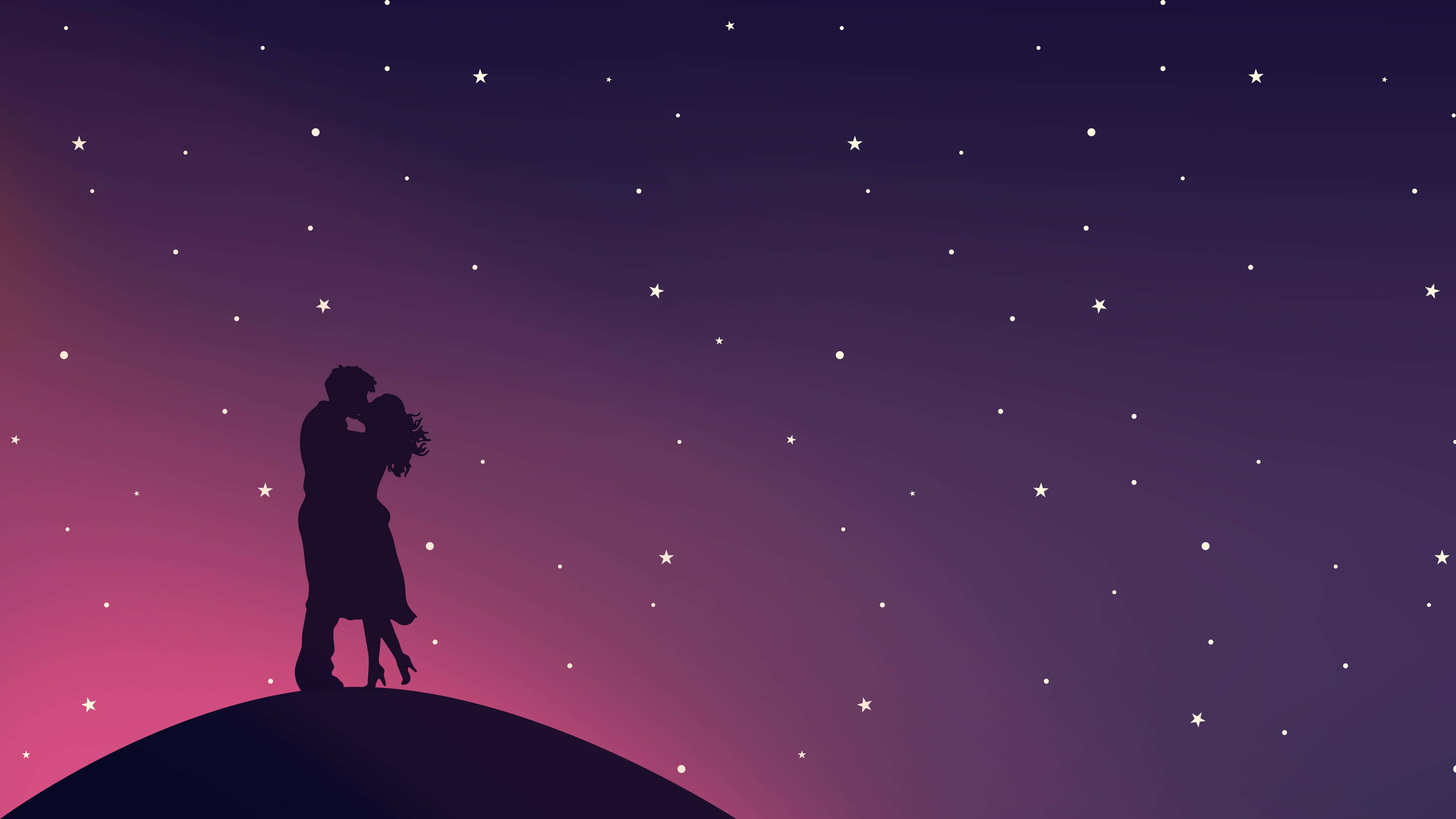 Pareja romántica besándose Fondos de pantalla