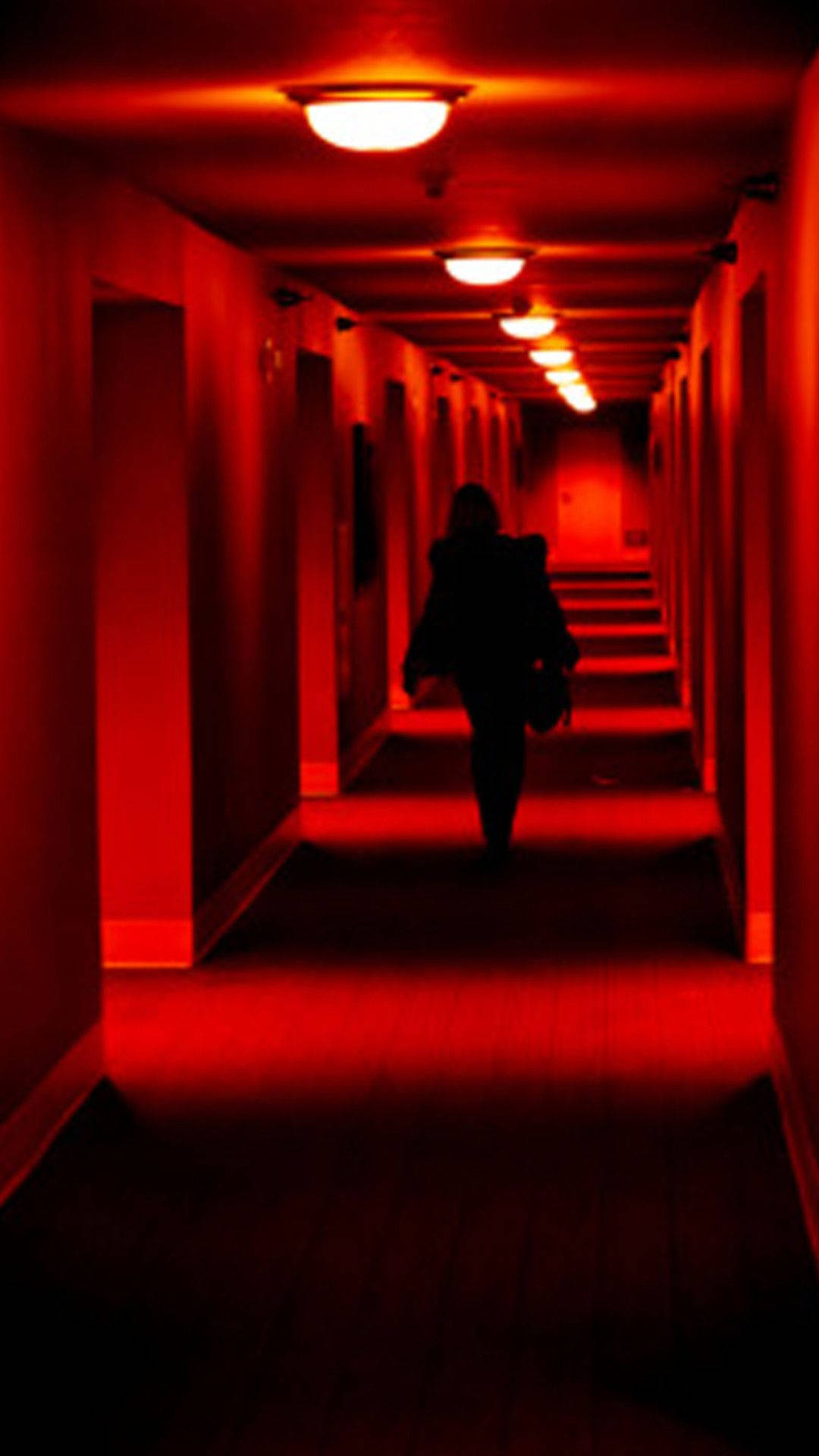 Pasillo con Luces Rojas Oscuras Fondos de pantalla
