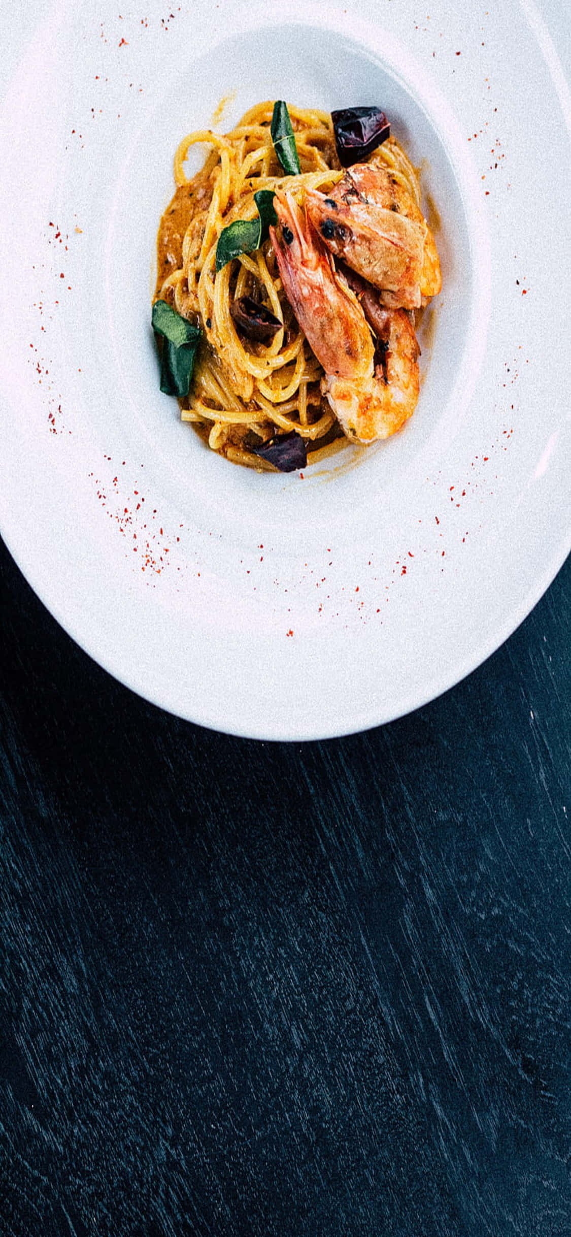 Pasta de Mariscos con Camarones Fondo de Pasta para iPhone X Fondos de pantalla