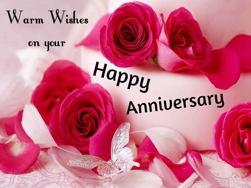 Pastel de Bodas de Aniversario con Rosas Rosas Fondos de pantalla